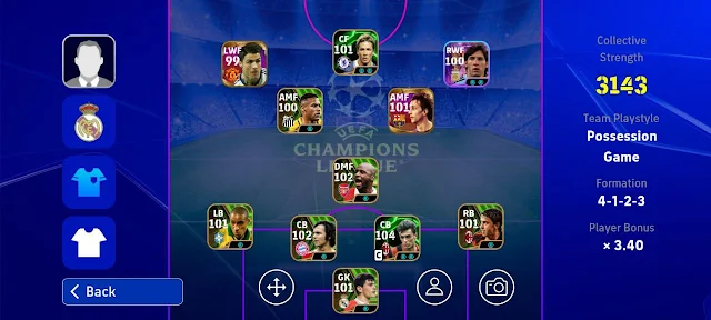 eFootballl 2025 Mobile Patch UCL v4.5.0 Download 